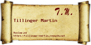 Tillinger Martin névjegykártya